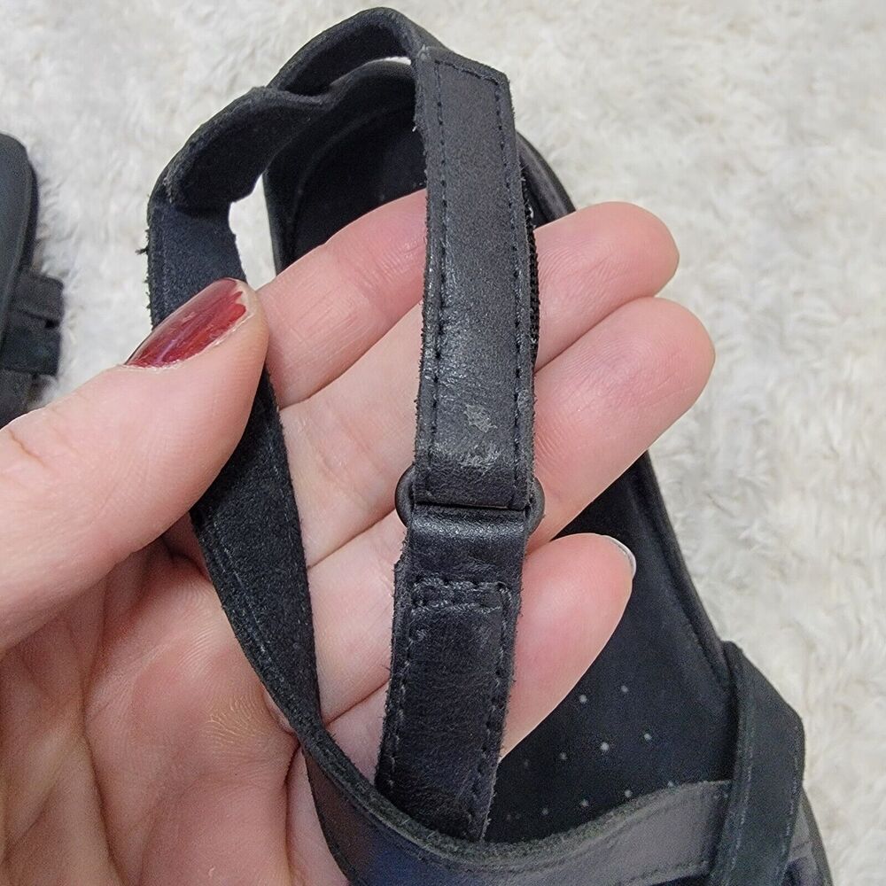 ECCO Women's Summer Cross Strap Leather And Suede Sandal, EU 38 US 7 Black EUC - Picture 13 of 16